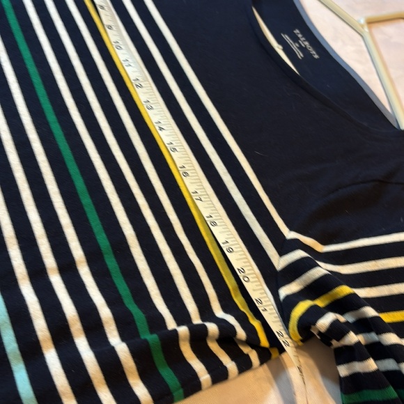 Authentic Talbots Plus Tee Sunny Stripe Multi Color Navy Size 1X - Picture 9 of 10